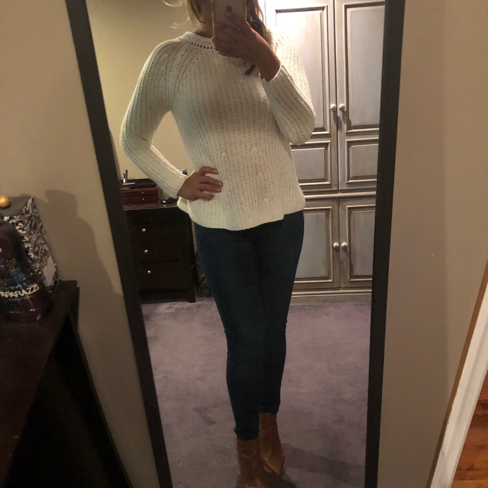 Hinge size small white boho sweater